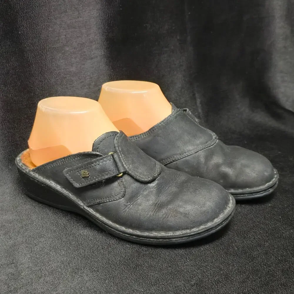 Finn Comfort Aussee Mule Black Clog Slide Sandals Shoes